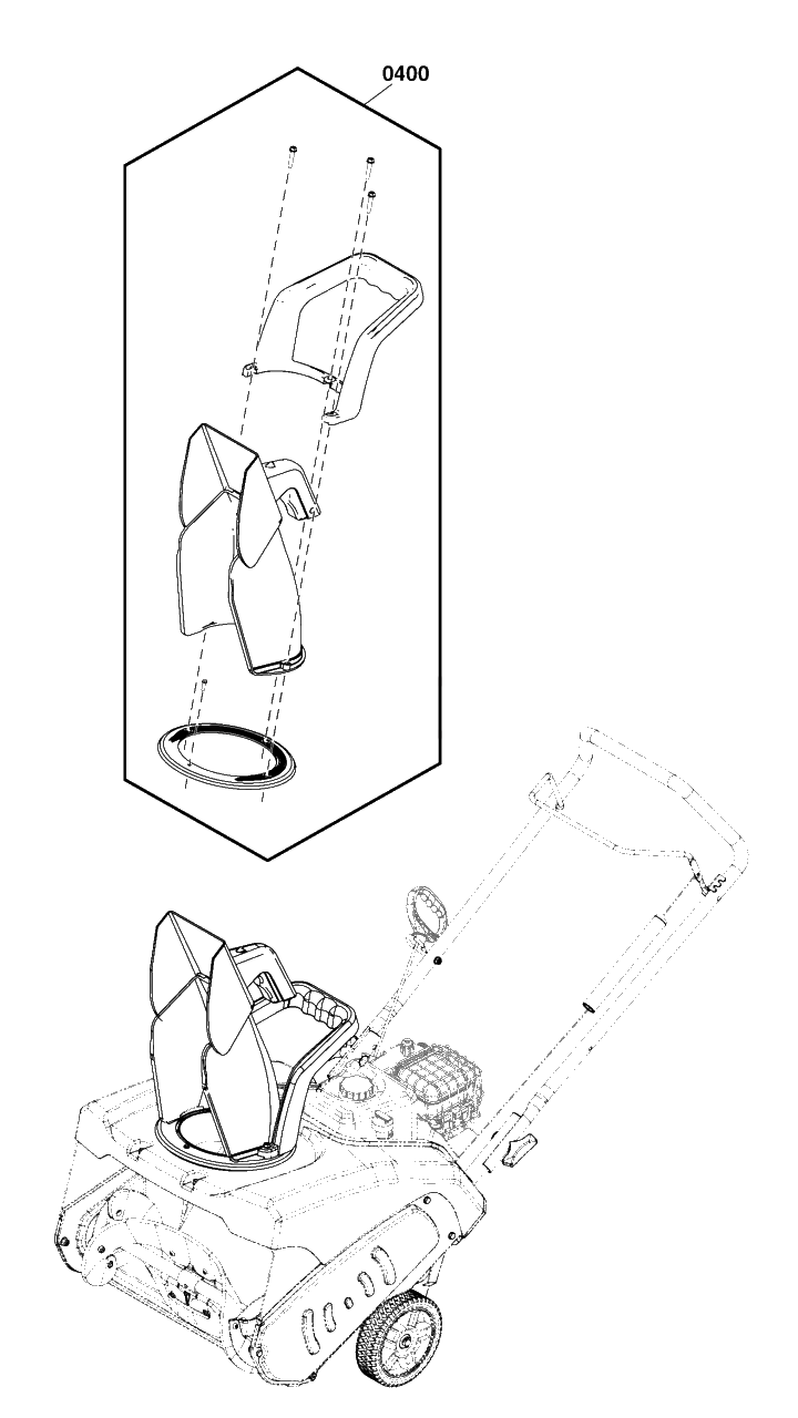 Chute Group - Manual Diagram and Parts List for SS18R (1697348-01)(2020) Briggs and Stratton Snow Blower